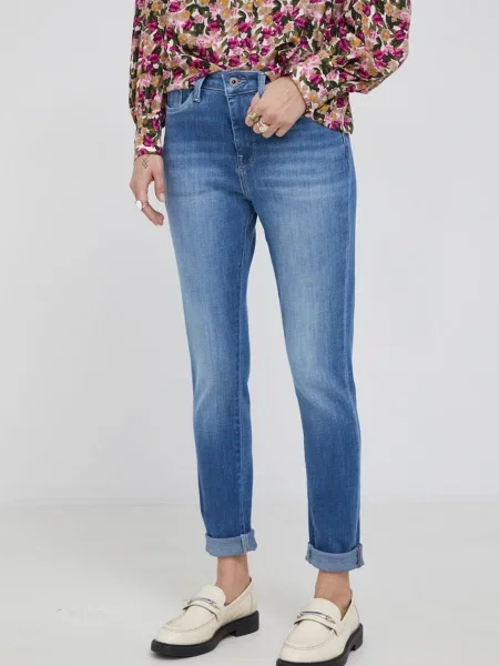 Дънки Pepe Jeans Dion дамски с висока талия синьо