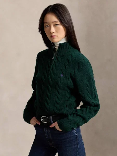 POLO RALPH LAUREN De lână pulover | Relaxed fit cu adaos de cașmir verde