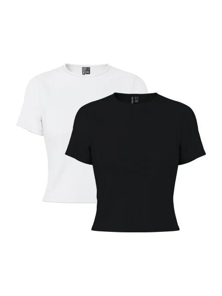 PIECES Tricou PCAmelia negru alb