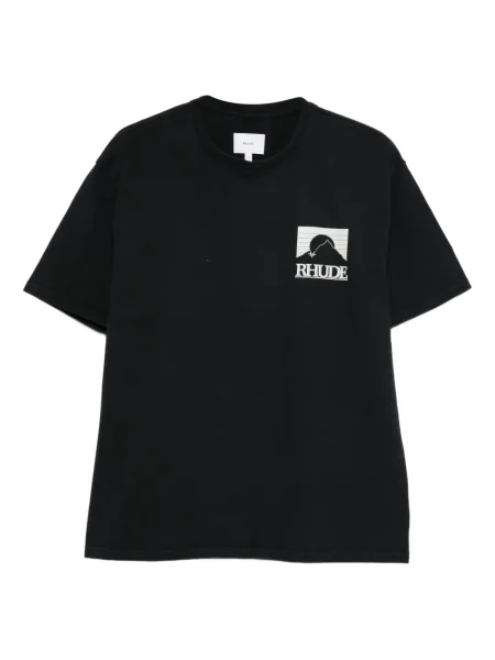 Tricou Rhude cu decolteu rotund negru