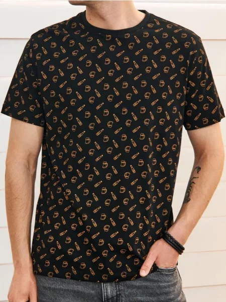 Sinsay Tričko s krátkým rukávem černá