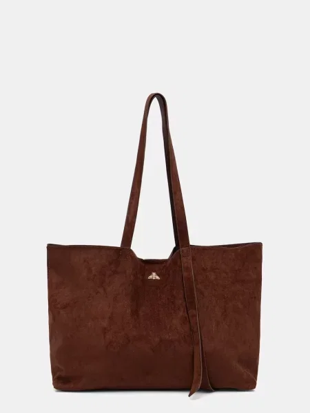 Medicine kabelka typu shopper dámska z imitácie semišu hnedá