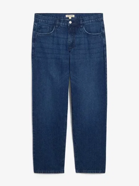 Dżinsy o kroju loose fit straight niebieskie