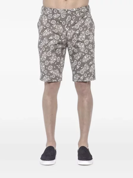Pantaloni scurți Pt Torino cu imagine cu model paisley gri