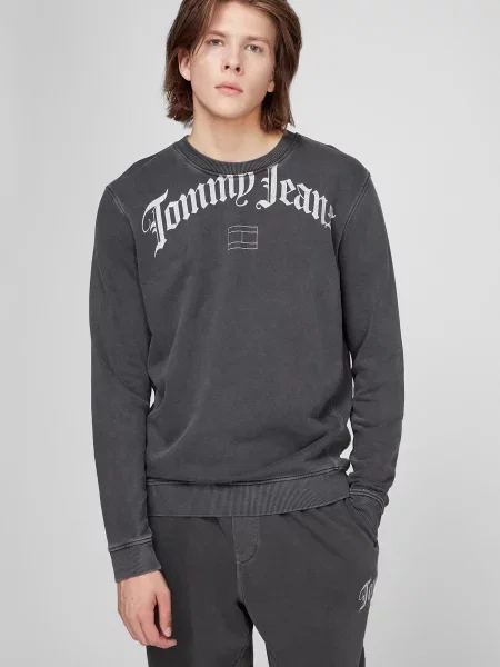 Світшот Tommy Jeans в стилі гранж сірий