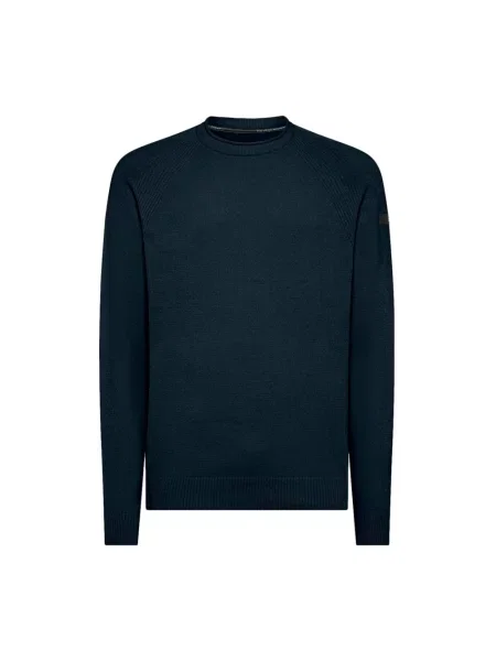 Dzianinowy sweter Rrd niebieski
