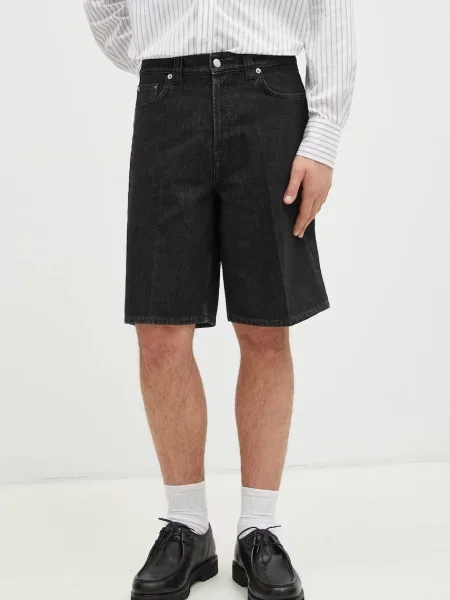 Filippa K pantaloni scurti jeans barbati negru