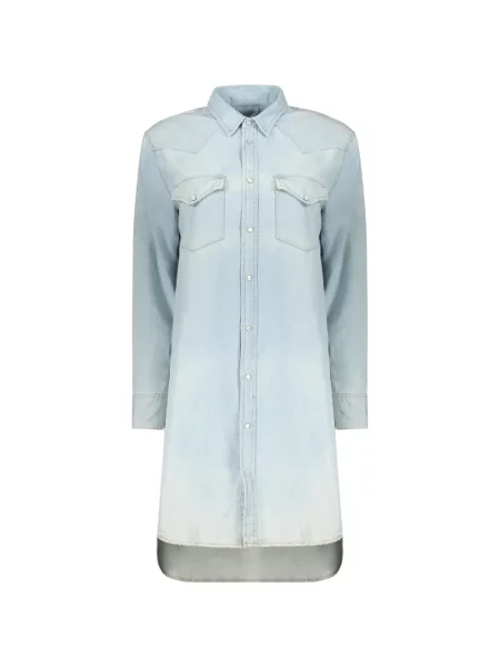 Długa mała sukienka jeansowa Diesel garniturowa niebieska