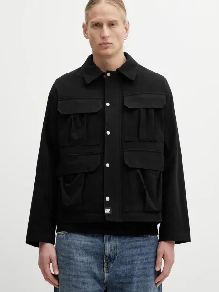 NEIGHBORHOOD jachetă de UTILITY JACKET de tranziție oversize negru