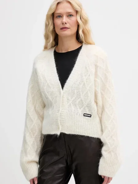 Rotate cardigan din amestec de lână bej