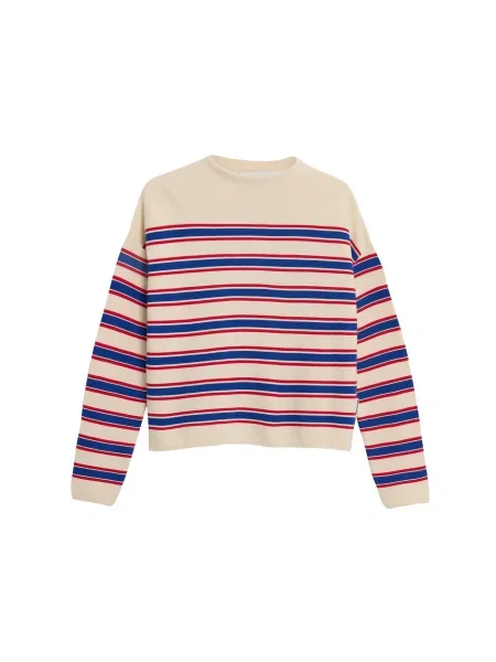 ARMEDANGELS Svetr Merina / královská modrá / oranžově červená béžová