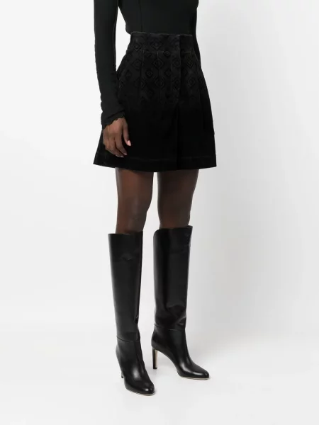 Кадифени шорти Alberta Ferretti черно
