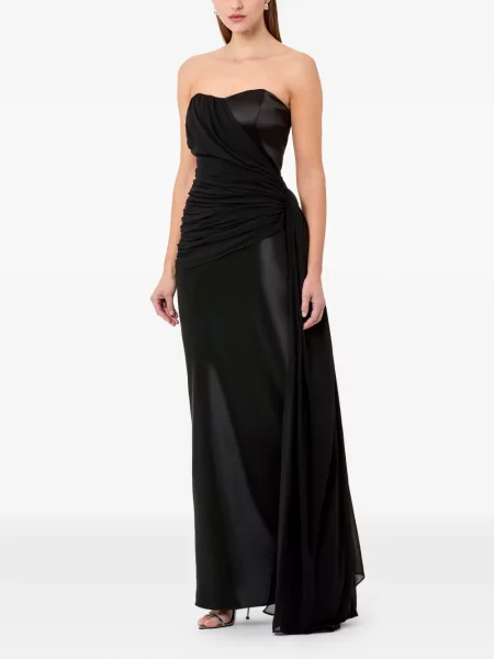 Rochie maxi Nicholas drapată de costum negru