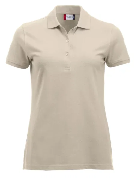 Clique Classic Marion S/S Polo – nowoczesny krój – beige beżowe