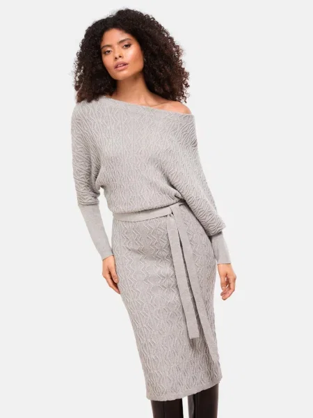 Lipsy Rochie tricotat deschis gri