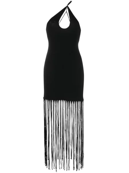 Rochie Rotate cu franjuri de costum negru