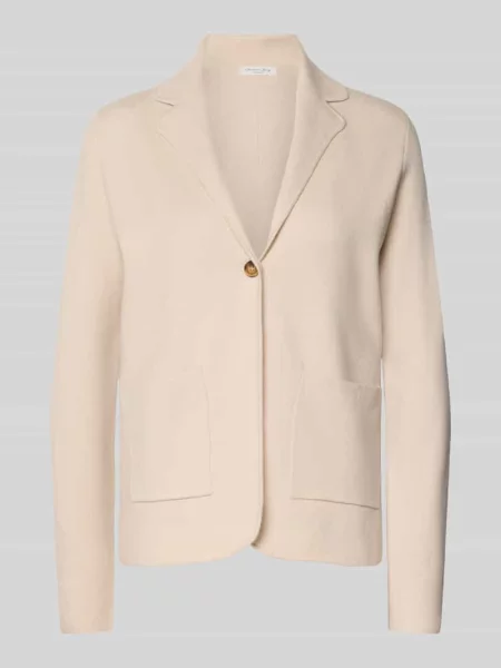 Kardigan o kroju regular fit z mieszanki z kołnierzem z klapami Christian Berg Woman