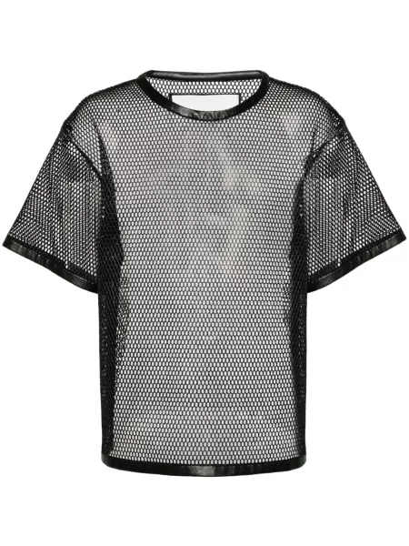 Tricou Jil Sander din piele negru