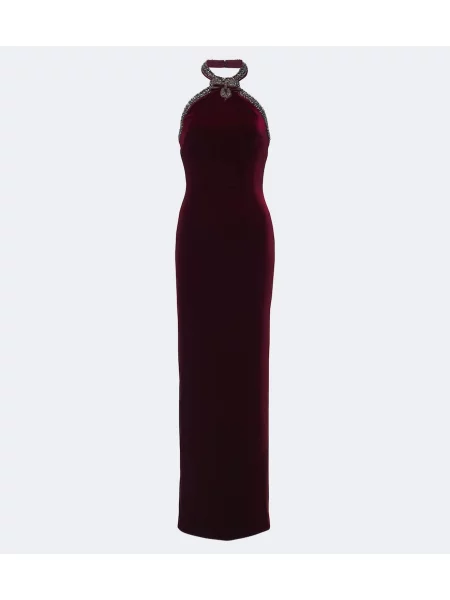 Rochie Self-portrait de catifea cu gât halter