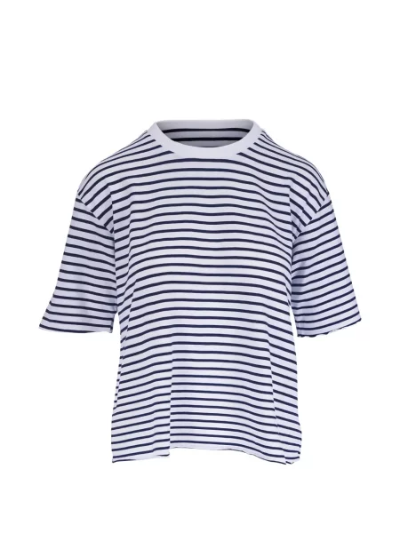 Scurt tricou Frank & Eileen cu dungi alb