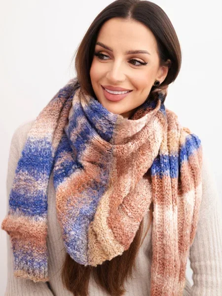 Fular Kesi de lână cu dungi albastru
