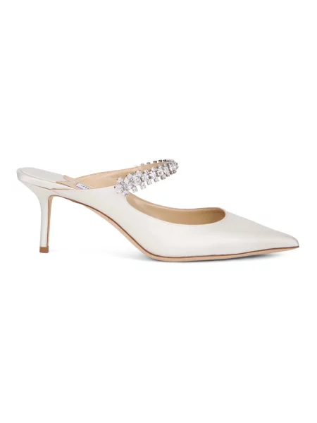 Klapki mules Jimmy Choo skórzane białe