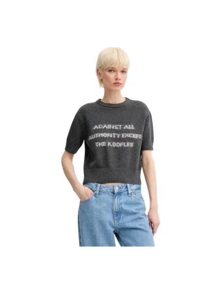 The Kooples sweter z domieszką wełny szary