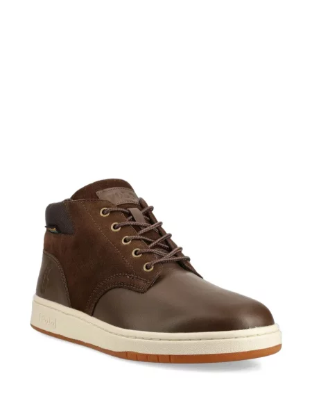 Botine Polo Ralph Lauren din piele cu autograf gri