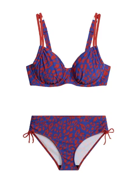 Bonprix Costum de baie două piese / sângeriu albastru