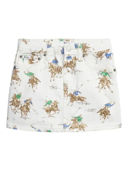Spódnica jeansowa dziecięca Polo Ralph Lauren biała