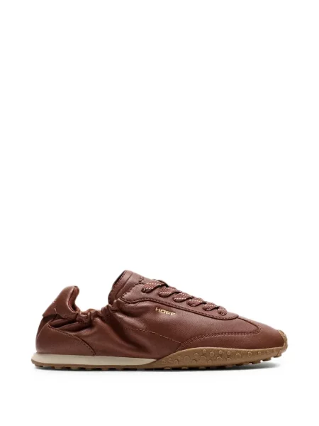 Sneakerși Hoff din piele cu volane maro