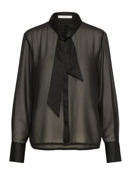 Gestuz cămașă cu guler clasic regular negru