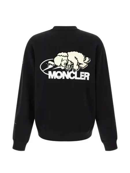 Hanorac cu glugă Moncler cu imagine negru