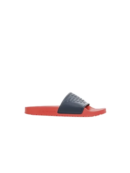 Klapki Emporio Armani z logo niebieskie