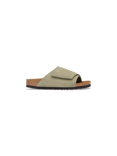 Klapki Birkenstock skórzane zielone