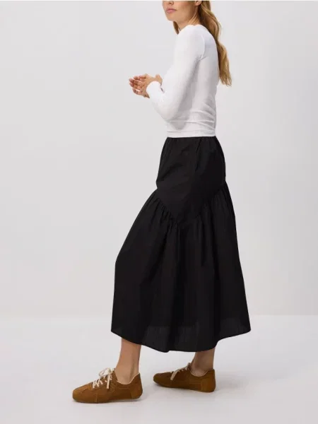 Юбка Reserved с рюшами черная