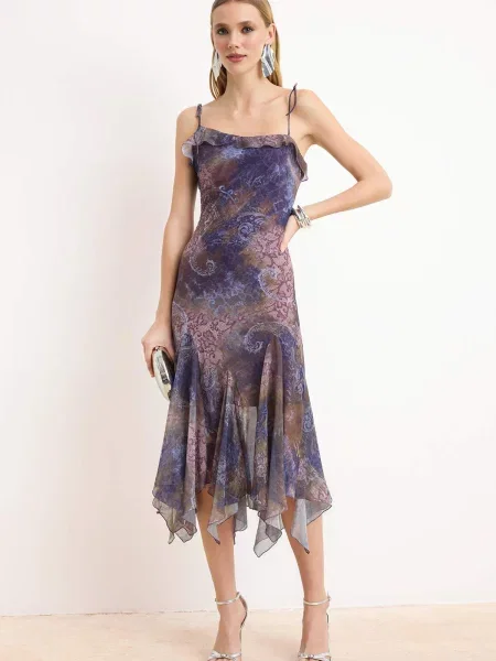 Trendyol Rochie porumbel / oliv / mov vânătă / mauve albastru
