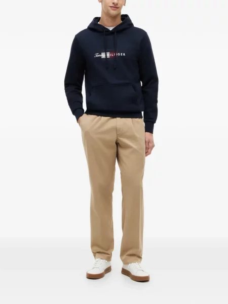 Hoodie Tommy Hilfiger με σχέδιο με κορδόνι μπλε