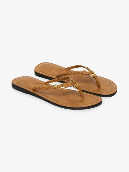 Superdry japonki plecione z ekoskóry – Argan Oil Brown brązowe