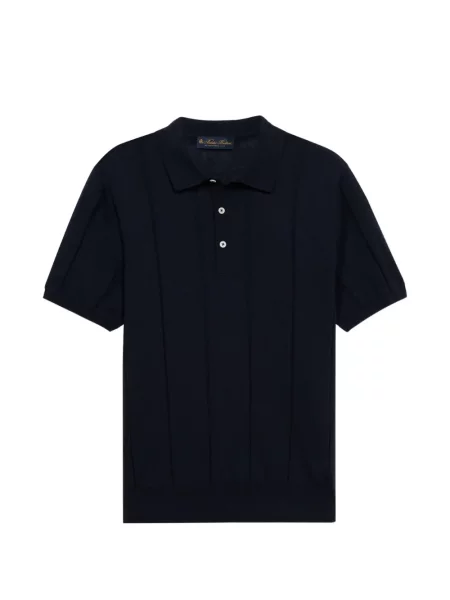 Polo Brooks Brothers scurt cu nervuri albastru