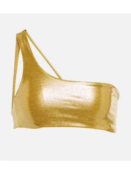 Bikini Jade Swim cu un umăr gol auriu