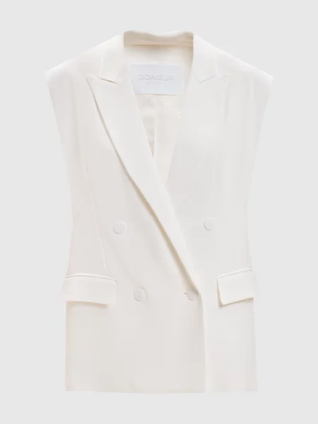 Двобортний жилет з монограмою Dondup білий