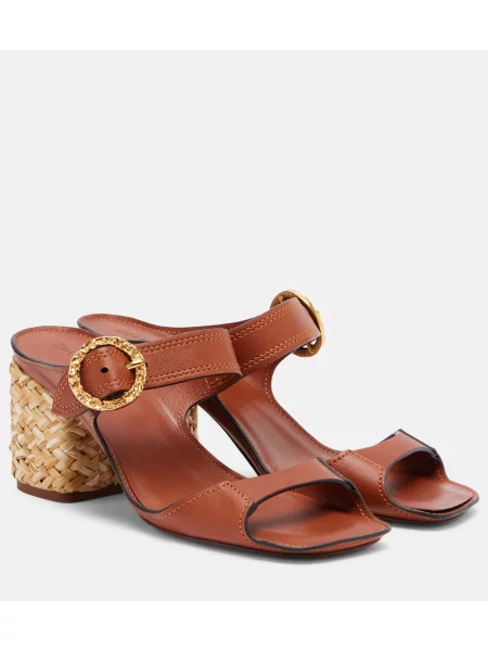 Papuci tip mules Zimmermann din piele maro