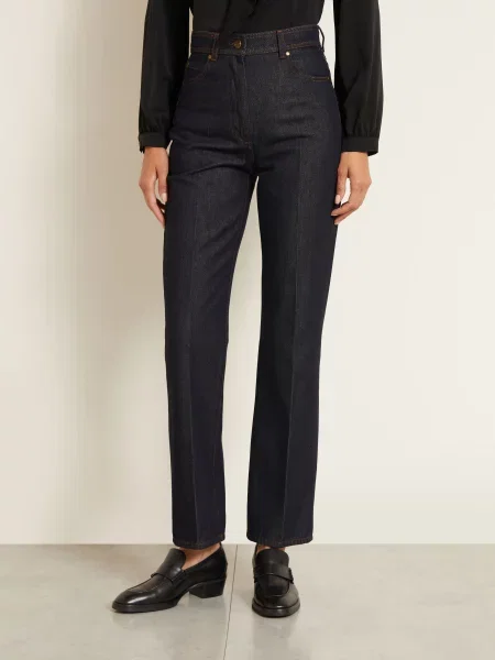 Max Mara Rovné Džíny Abbono midnightblue
