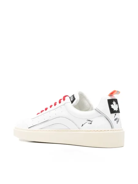 Sneakerși Dsquared2 cu șireturi din dantelă alb