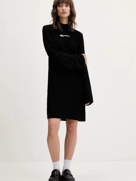 Karl Lagerfeld Jeans rochie mini drept negru