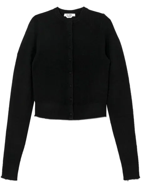 Cardigan Re/done din cașmir cu decolteu rotund negru