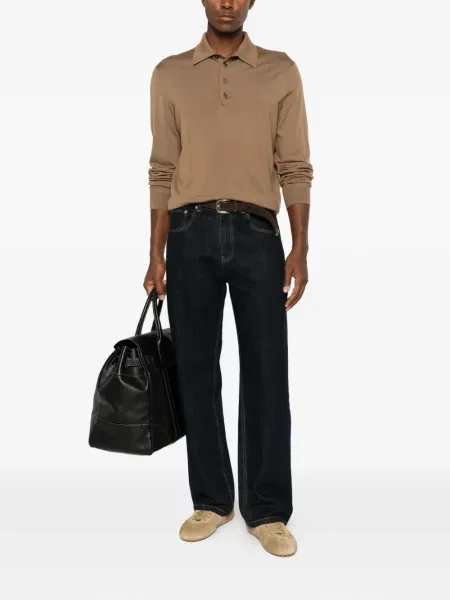 Lung tricou polo Tom Ford maro