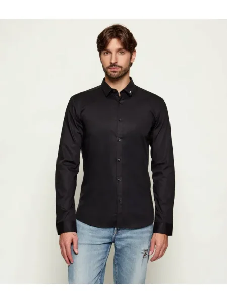 HUGO Cămașă | Extra slim fit | stretch negru