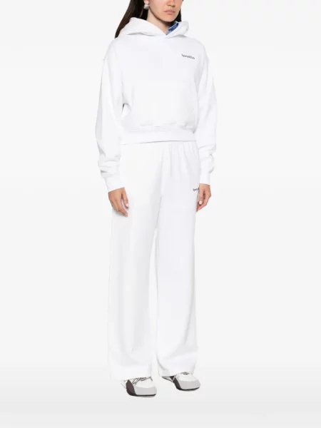 Περικομμένο hoodie Sporty & Rich με αυτόγραφο λευκό